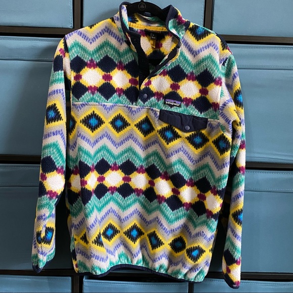 Patagonia Sweaters - Patagonia Synchilla Aztec Snap-T Pullover Sweater Size Large